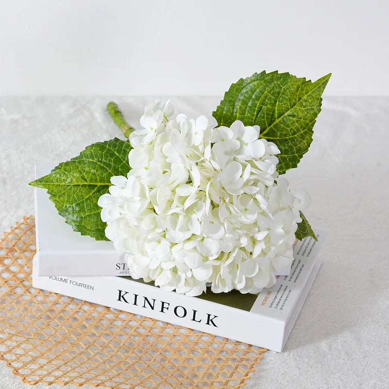 Green Hydrangea Artificial Flower 3d Hand Moisturizing Big Hydrangea Home Decoration Floral Wedding Decoration Fake Flower Hand