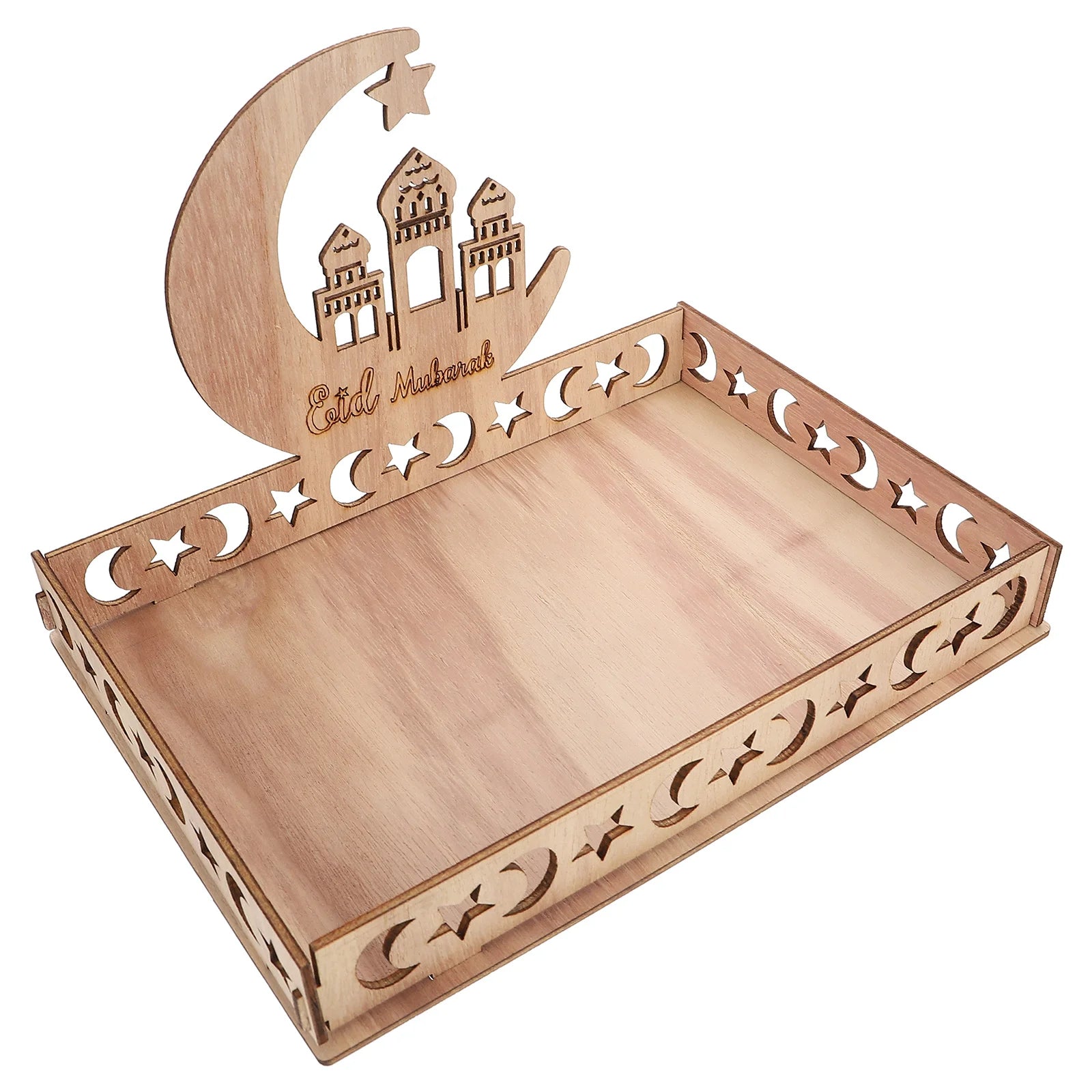 Sweet Treats For Eid Wooden Dessert Serving Tray Ramadan Festival Decor Snacks Storage Dried Fruits Tray Home Party