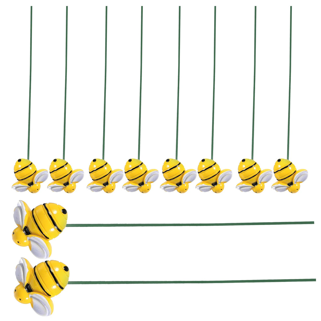 10 Pcs Little Bee Flower Arrangement Patio Stake Decor Garden Decoration Metal Planter Yard Sign Stakes Pot