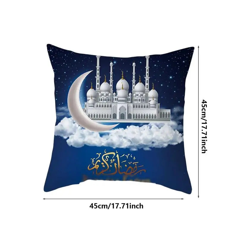 2023 Eid Pillowcase Decor For Home Sofa Cushion Cover Islamic Ramazan Kareem Decoration Mosque Mahometan Pillow Cover Gifts