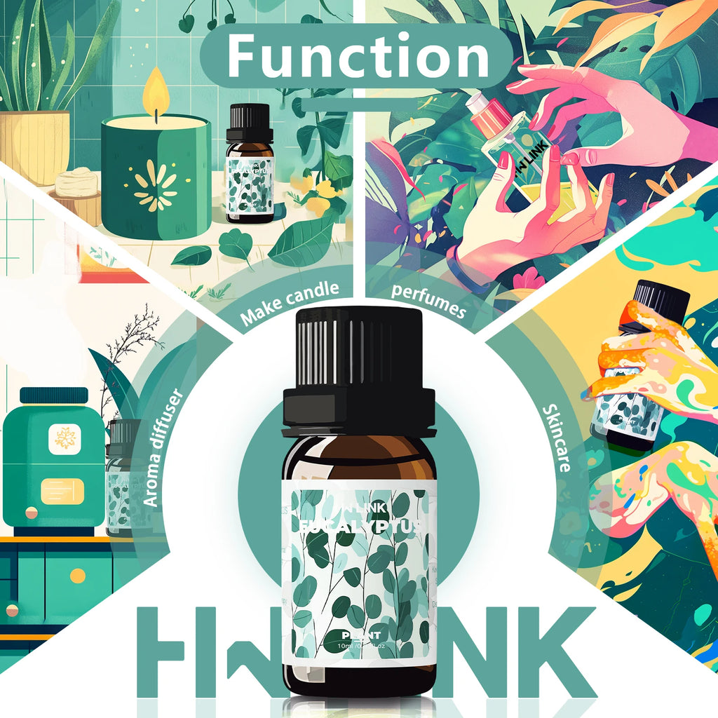 Eucalyptus Essential Oils 10ml Eucalyptus Oil For Diffusers,Hair,Skin Care,Aromatherapy,Body Massage,Soap And Candle Making