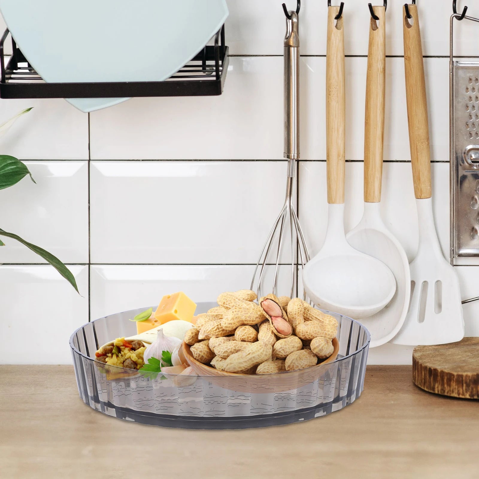 Rotating Turntable Organizer Kitchen Sundries Holder 360 Degree Spice Rack Spice Jars Condiments Storage Container Kitchen