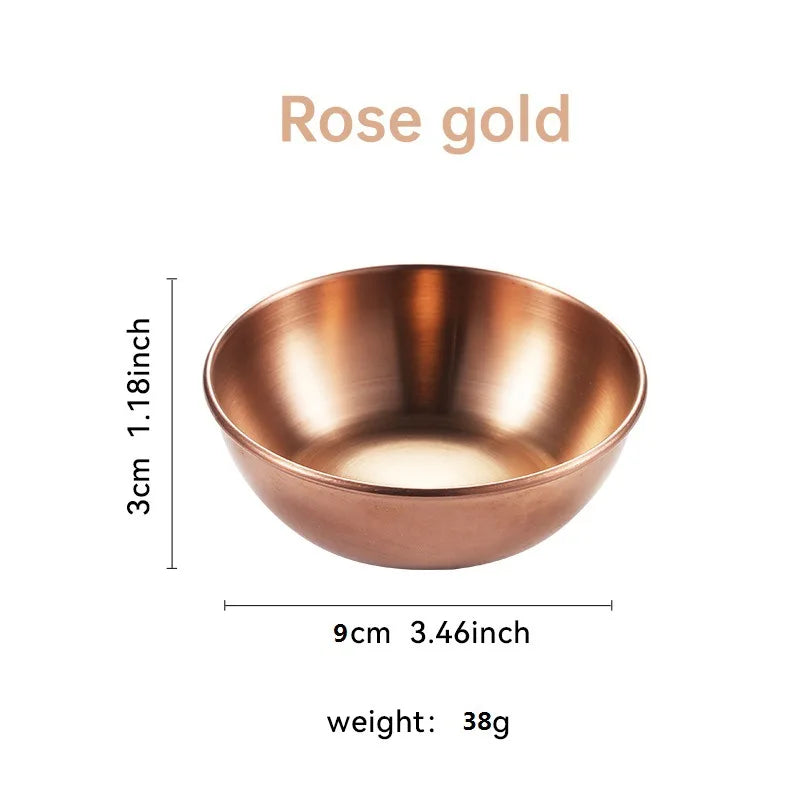 D5 1-2Pcs Stainless Steel Sauce Dishes Appetizer Seasoning Serving Dishes Set Tray Spice Plates Kitchen Tea Coffee Cup Tableware