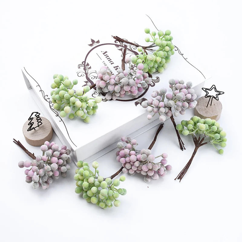 6PCS Artificial Plants Cheap Vases for Home Decoration Accessories Diy Gifts Box Scrapbooking Wedding Decorative Flowers Wreaths