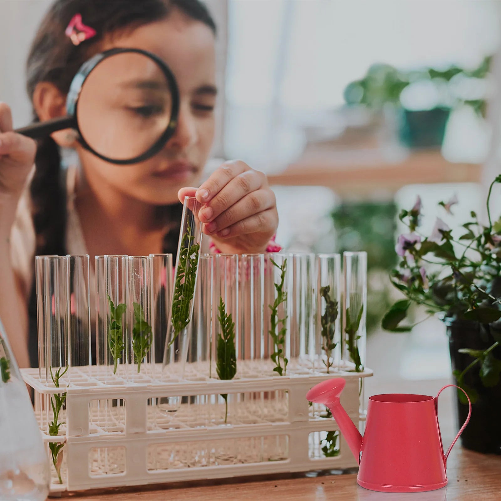 4Pcs Mini Metal Watering Can Set Colored Iron Flower Watering Pots for Kids Indoor Outdoor Plants Bonsai Gardening