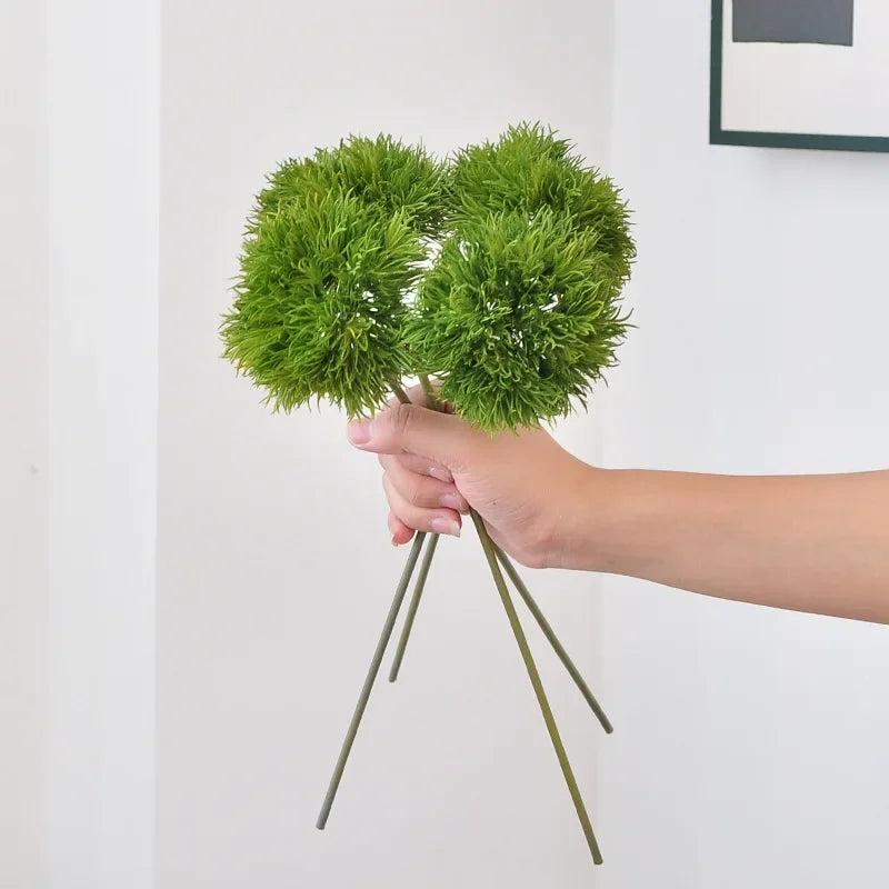 34CM Green Hairball Green Stone Bamboo Artificial Green Plant Simple Modern Home Decoration Flower Arrangement Ornament