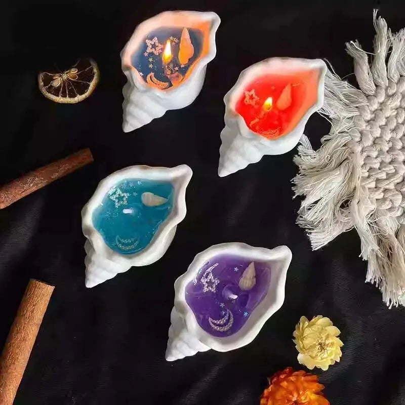 Creative Starfish Sea Shell Aromatherapy Candle Handmade Scented Candle Whirlpool Design for Relaxing Atmosphere