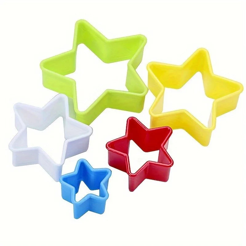 1/2/3PCS Star Shaped Cookie Cutters, Plastic Pastry Cutter, Pentagram Biscuit Molds, Baking Tools, Kitchen Accessories