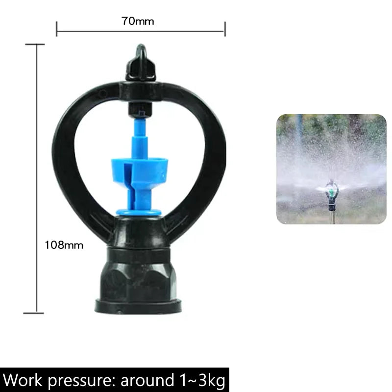 2PCS Spray Rotating Nozzle Garden Greenhouse Atomization System Dripper Drip Refraction Roatory Irrigation Mist Emitter Stake