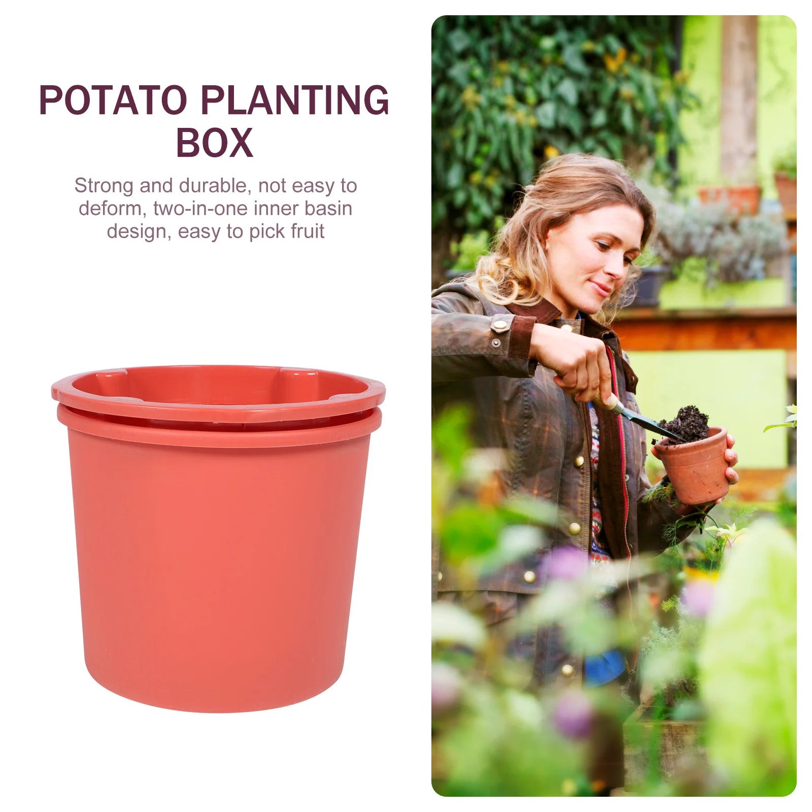 Practical Planter Durable Potato Growing Pot Reusable Waterproof Gardening Supply Outdoor Growing Container Durable Planter