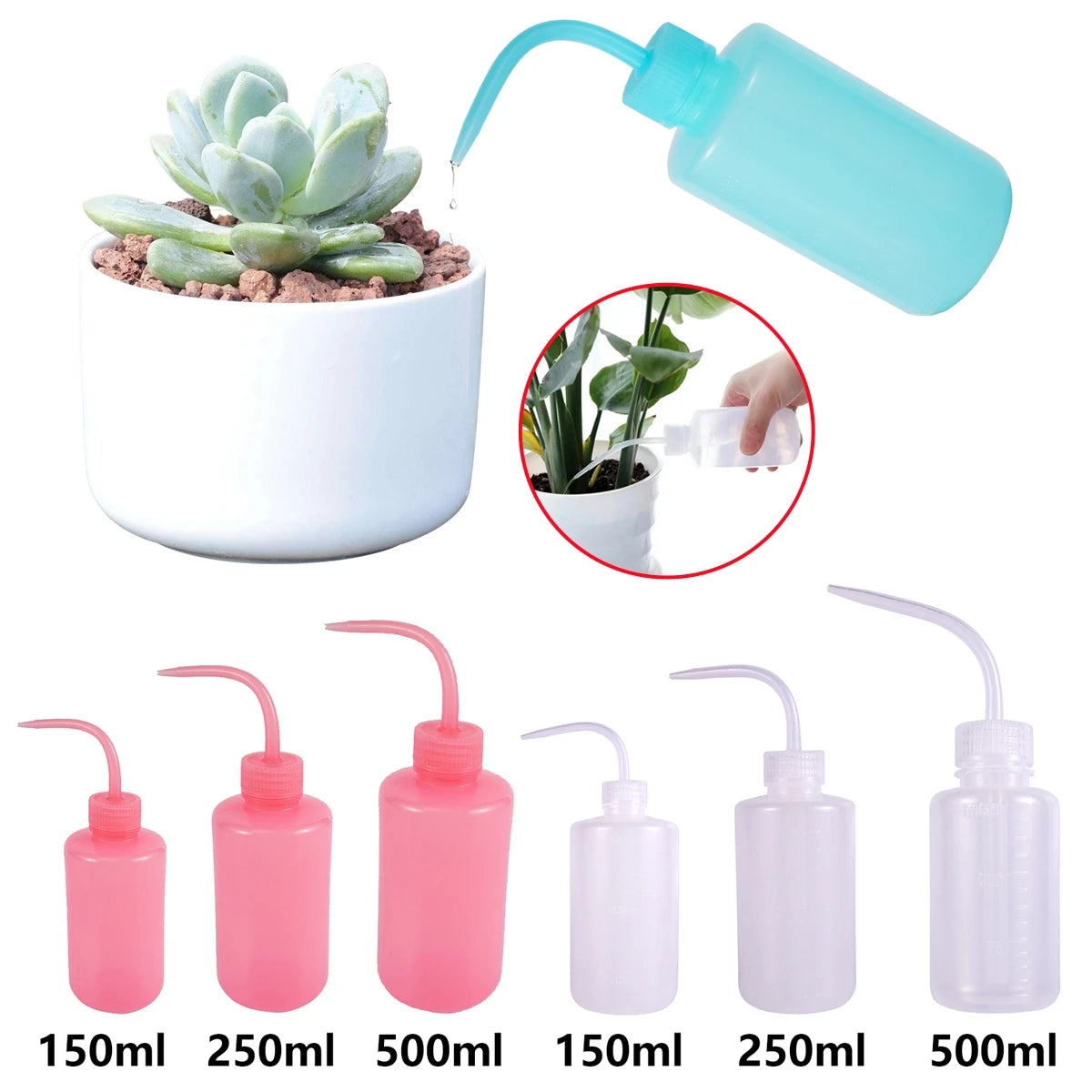 Water Spray Bottle 150/250/500ml Plant Flower Watering Can Plastic Liquid Container Garden Pot Irrigation Squeeze Sprinkler Tool
