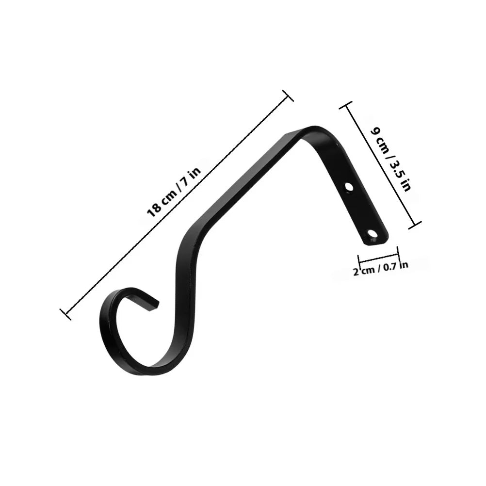 1 set 1 Set Of Hanging Plant Bracket Iron Flower Pot Hook Wall Mount Planter Hanger For Indoor Outdoor Garden Bonsai Wind Chime