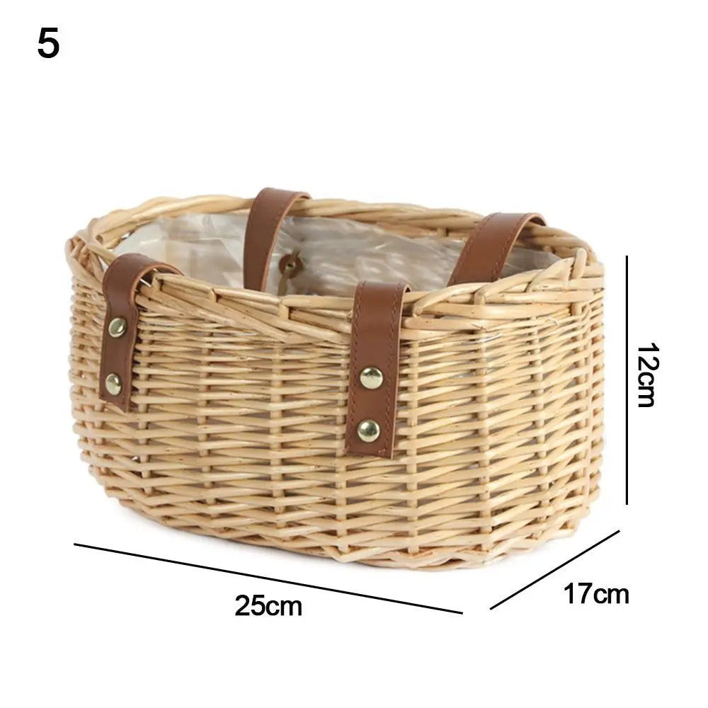 Willow Rattan Flower Girl Baskets Sturdy Yellow Flower Arrangement Basket Woven Basket Handmade Wicker Half Moon Baskets Wedding