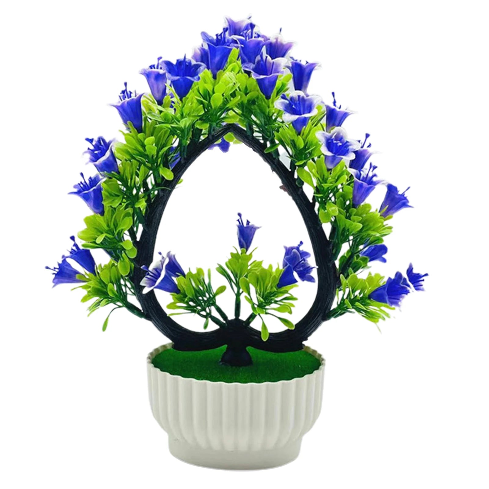 Artificial Flower Bonsai Realistic UV Resistant Plastic Easy Care Fake Flowers Bonsai for Outdoor