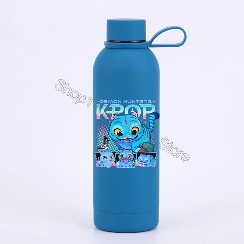 K Pop Demon Huntersd Water Bottles Kawaii Cartoon Thermos Bottle Kids Winter Outdoor Sports Water Cup Children Christmas Gifts