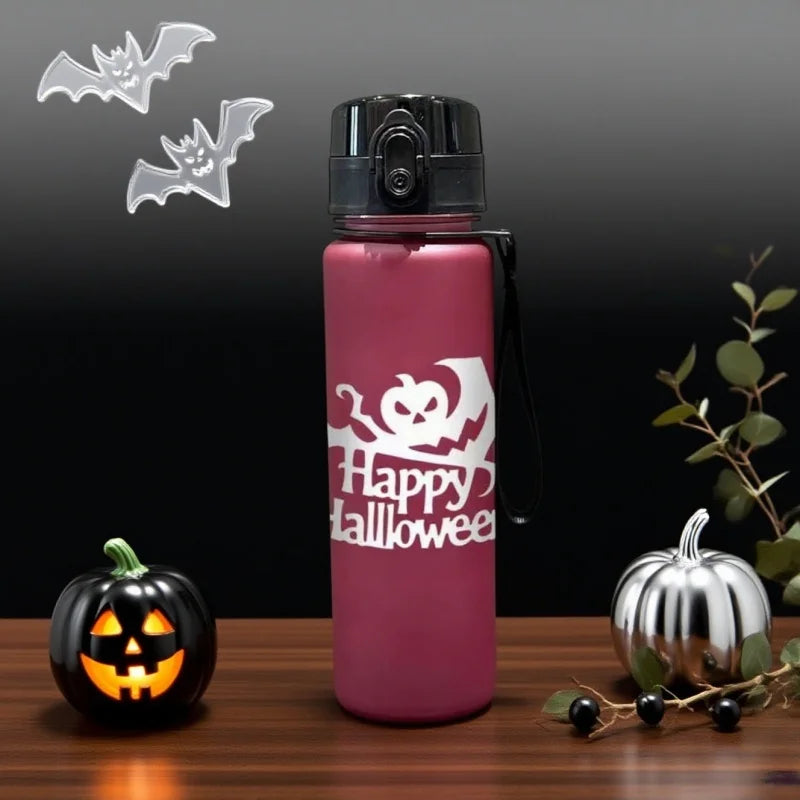 3D Printed Matte Finish Halloween-themed water bottle 650ML with a large capacity, PVC-Free, Leak-Proof，Perfect for Holidays
