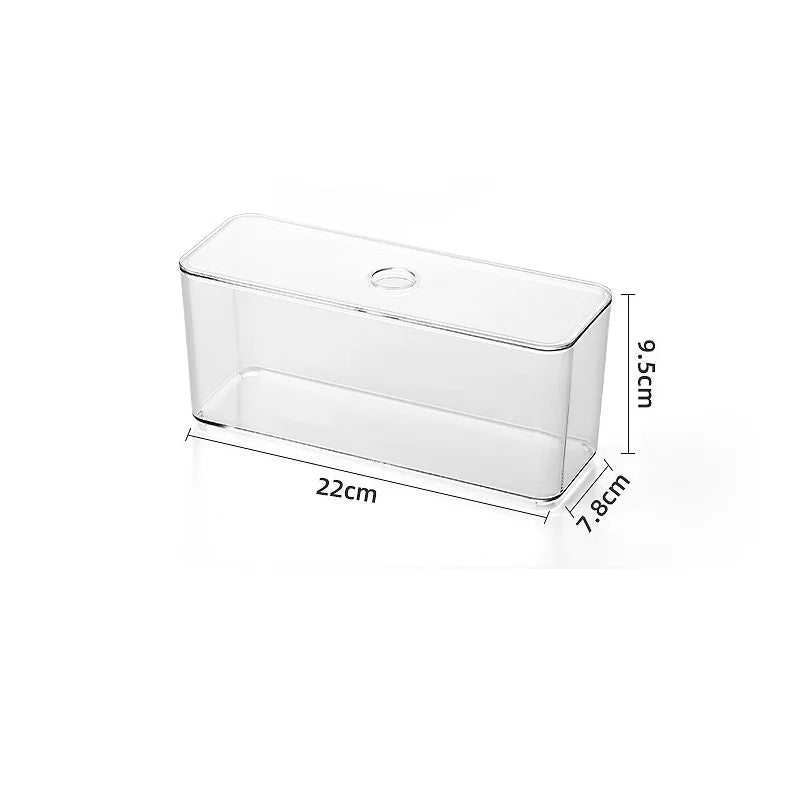 Acrylic Plastic Storage Box With Lid Makeup Organizer Transparent Desk Drawer Organizers Box Jewelry Box Closet Organizer Boxes