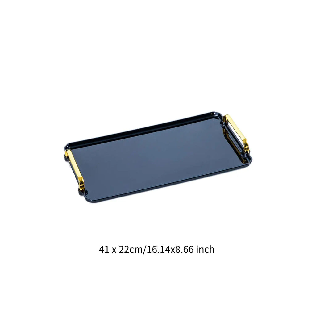 Rectangular Serving Tray with Handle Cosmetic Jewelry Dish Bathroom Decorative Tray Table Storage Organizer for Home Hotel