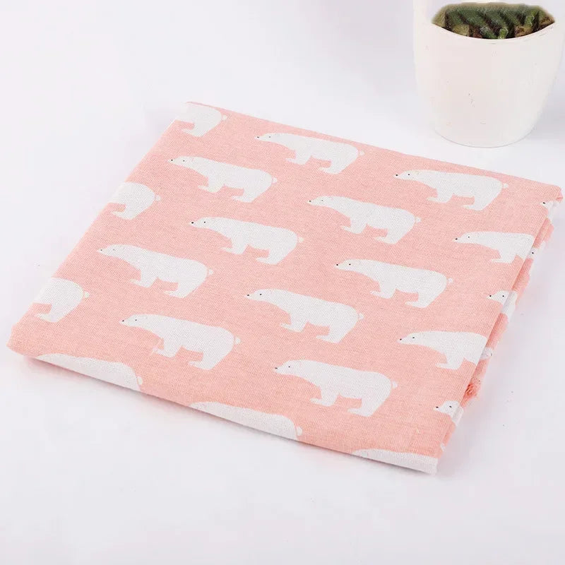 Printed Linen Cotton Fabric Cloth For Curtain Christmas Home Tablecloth Table Runner Pillow Cushion Handwork Sewing Placemat Bag