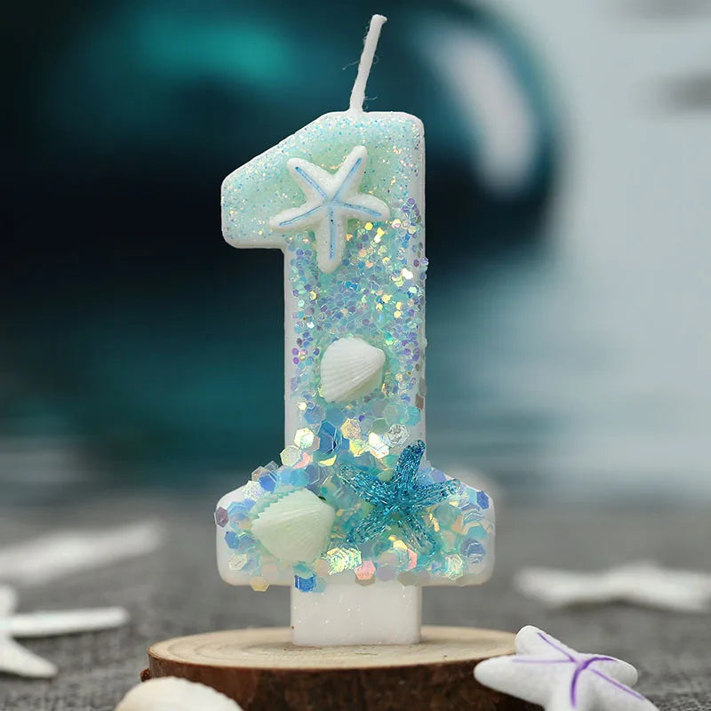 Digital candle ocean beach starfish creative birthday party decoration