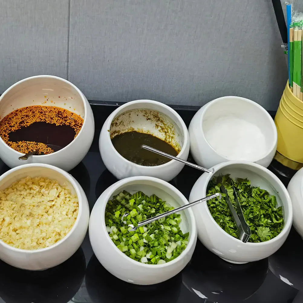 2pcs Stainless Steel Set Long Handle Ladle For Rice Food Serving Household Kitchen Buffet Restaurant Ladle Soup Portioner Metal