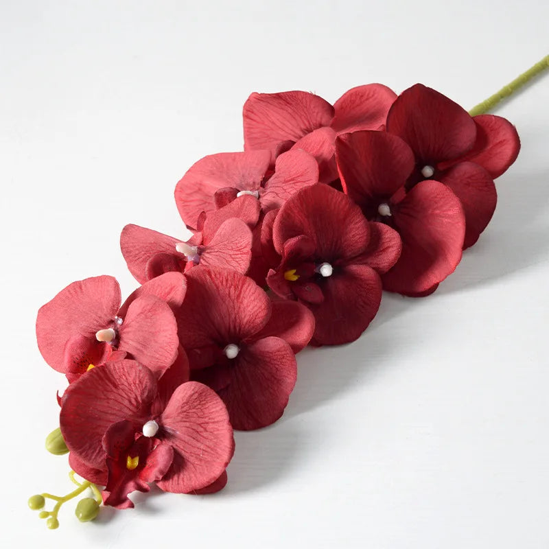 2pc 36cm Phalaenopsis Silk Cloth Artificial Flower Glue Feel 9 Orchid Flower Arrangement Bonsai Material Home Desktop Decoration