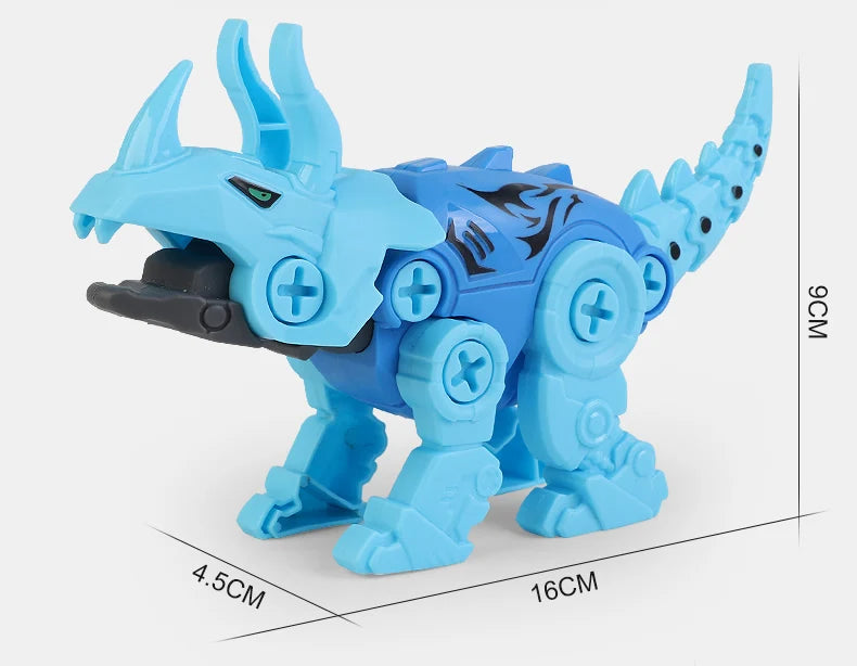 Assembly Take Apart Dinosaur Screw Plastic Brick DIY Construction Set Building Blocks Disassembly Robot Model Screwdriver Toys