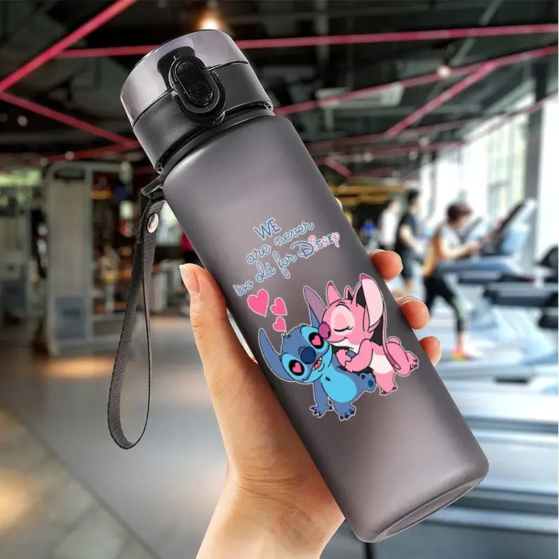 560ml Disney Stitch Hot Sale Sports Water Bottle Anime Outdoor Travel Portable Leakproof Drinkware Plastic Drink Bottle BPA Free