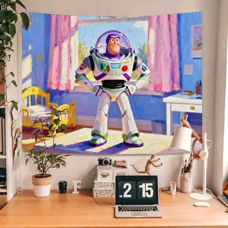 1PC Disney Pixar Toy Story Buzz Lightyear Modern Tapestry Kids Room Decor Aesthetic Polyester Wall Art for Fans Gift.