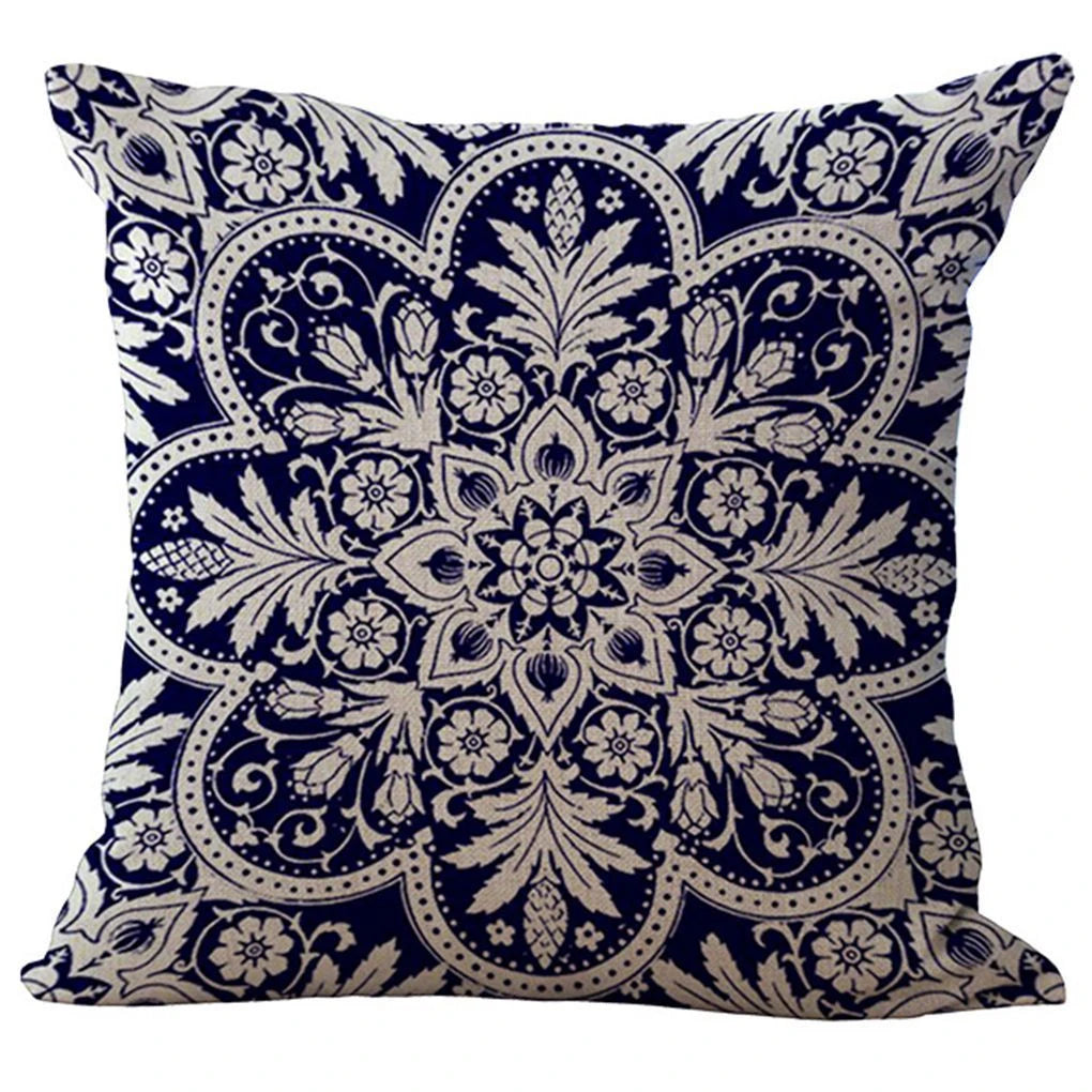 Reusable Cushion Case Cover Classical Double Sided Pattern Sofa Wear-resistant Hug Pillowcase Home Decor  Type 3