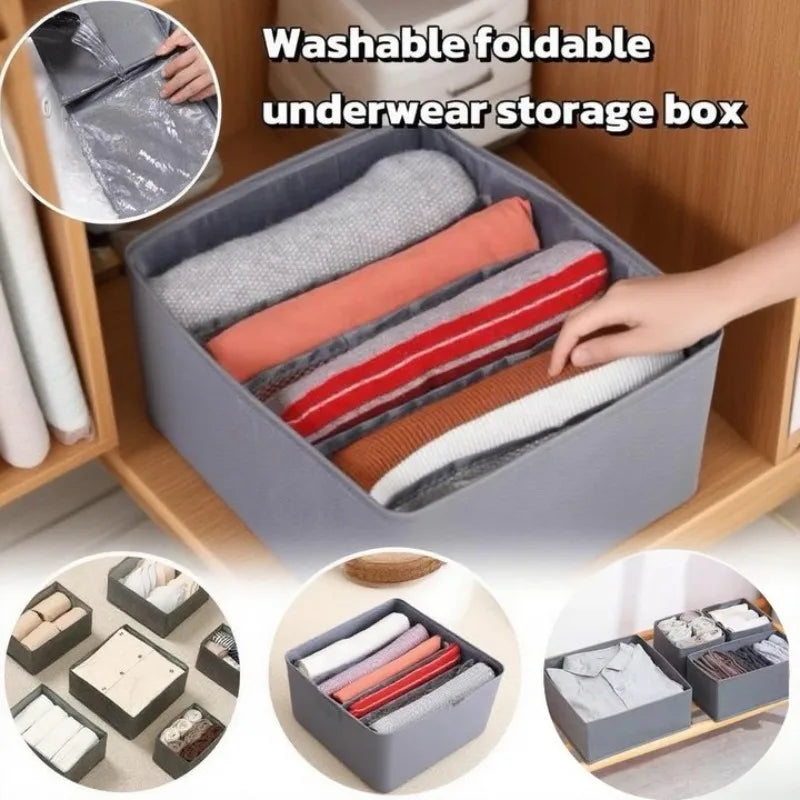 Drawer Organizers Foldable Clothes Dresser Organizer Bins Fabric Closet and Storage Drawer Dividers for Clothing Socks Belts