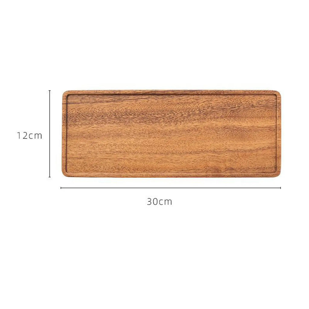 Walnut Rustic Large Serving Tray Rectangle Breakfast Drink Coffee Tea Party