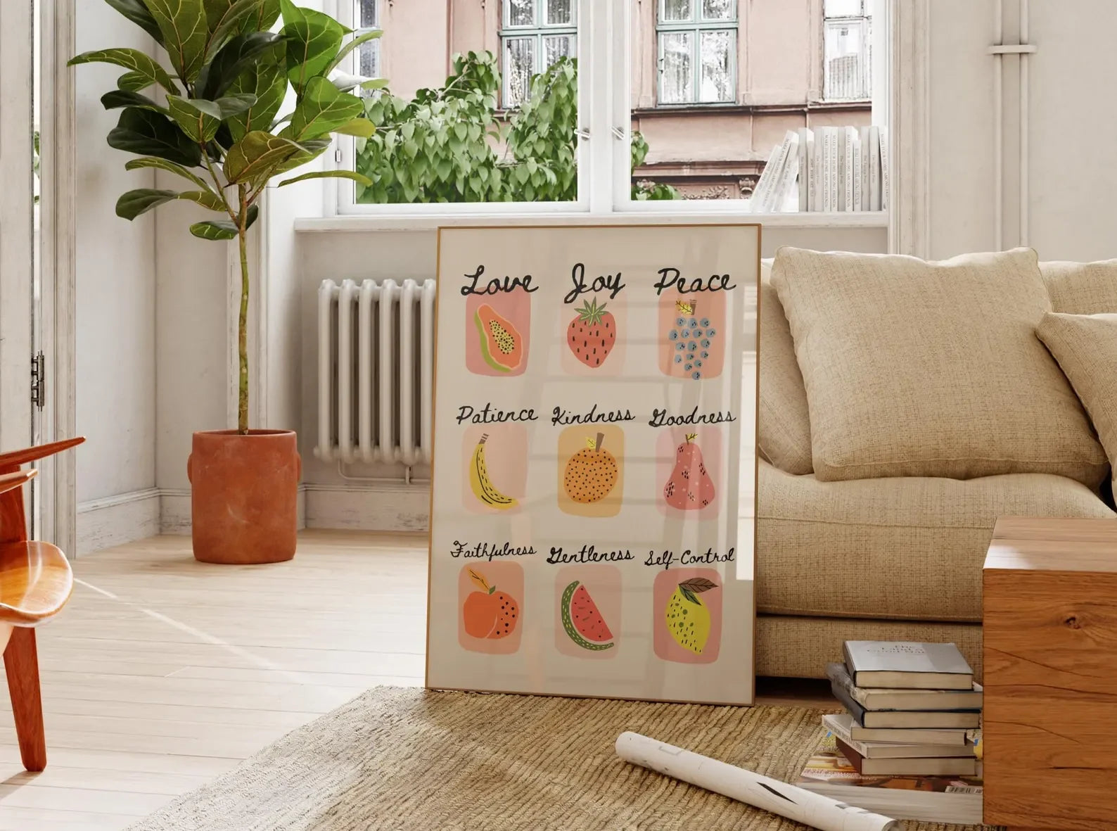 Fruit of the Spirit Art Print: Colorful Christian Decor Kitchen Dining Physical Print Wall Art Physical Print Gift