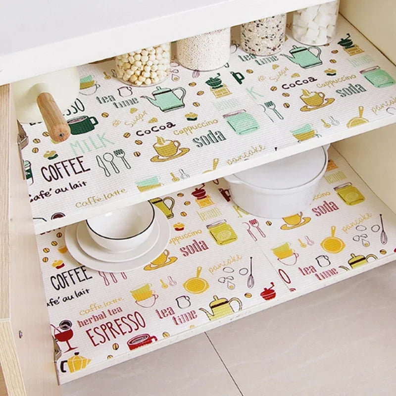 1 Roll Can Cut Table Mat Drawers Cabinet Shelf Liners Cartoon Cupboard Placemat Waterproof Oil Thickened Kitchen Stickers