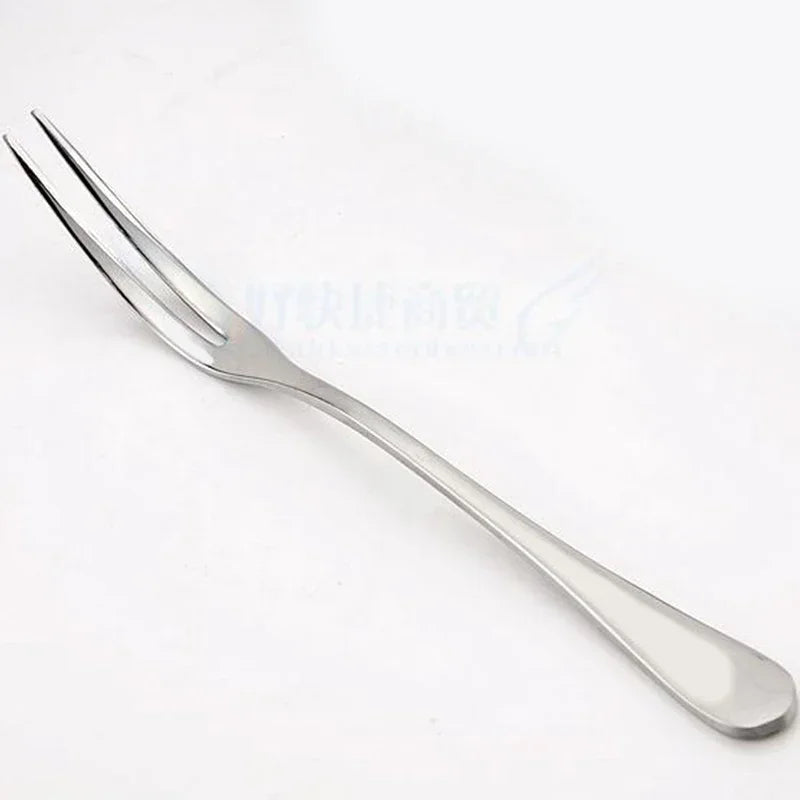 VanKood Stainless Steel Fruit Fork Dessert Fork Eco-friendly Two Tooth Dinner Forks Fork Western Style Kitchen BBQ Tool