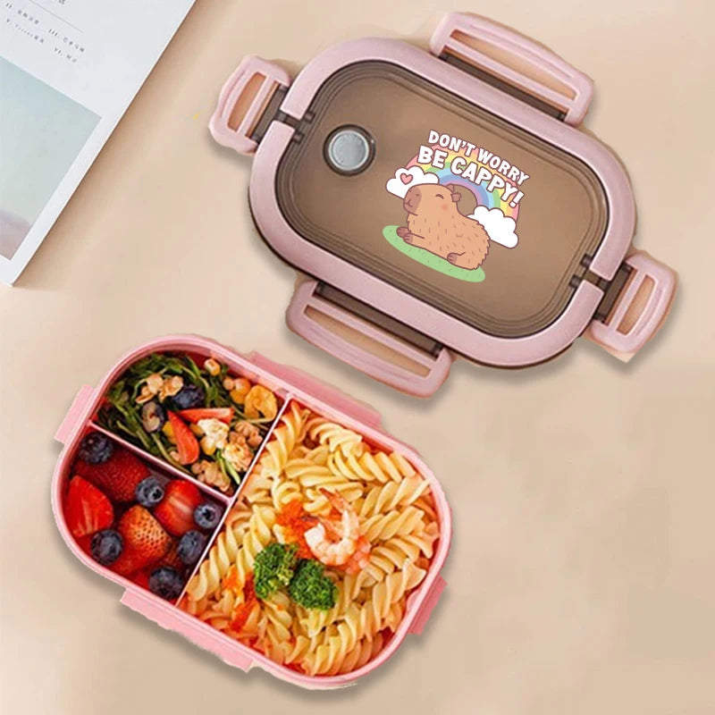 Capybara Bento Lunch Box Anime Animals Print Food Storage Containers Kids School Picnic Lunchbox Boys Girls Office Dinner Cases