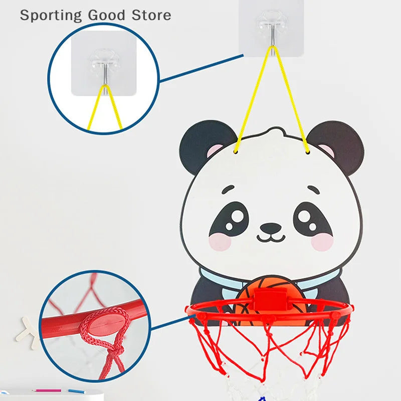 Kids Adjustable Basketball Stands Cute Cartoon Animals Shape Shooting Basket Indoor Outdoor Sport Training Board Game Children