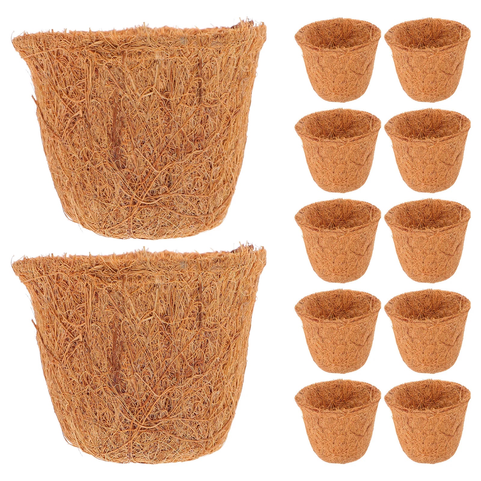 12pcs Coconut Coir Liner For Planters Natural Fiber Succulent Flower Pot Mini Garden Basket Planter Container Garden Plant