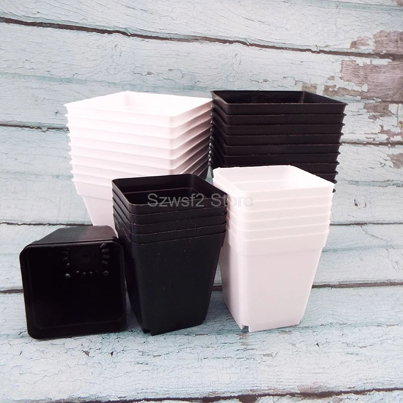 10PC Mini Flower Pots Colourful Plastic Plant grow Pot nursery cup planters for succulents Decor Desktop Container Garden tools