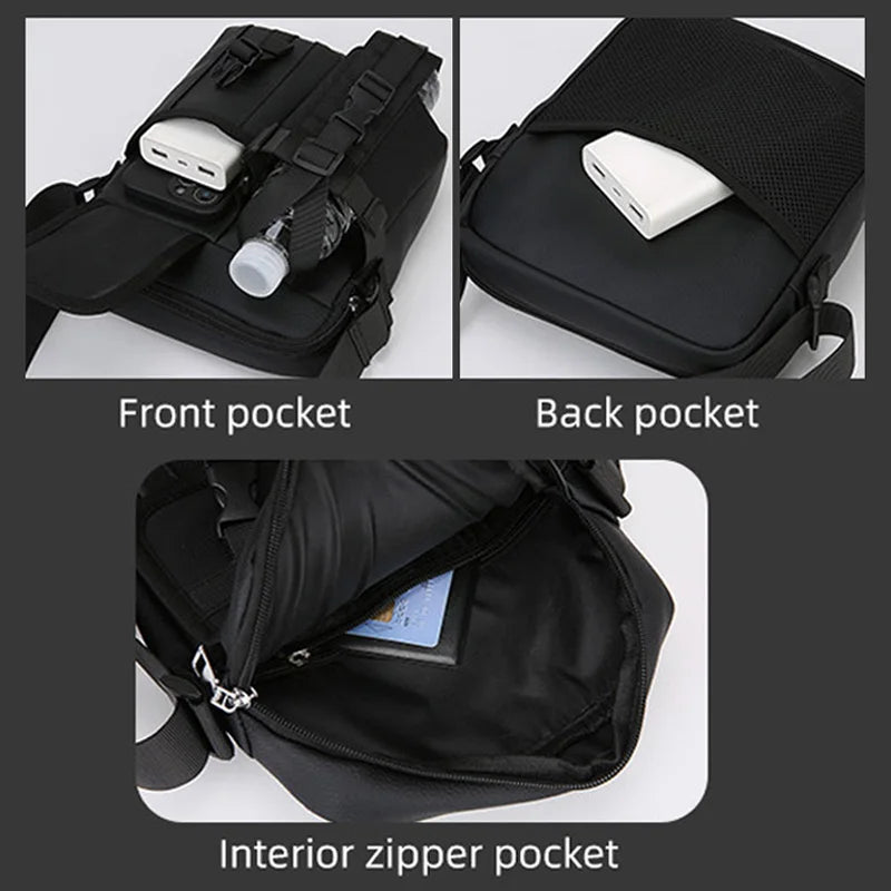 Outdoor Tactical Crossbody Bag Nylon Hiking Phone Water Bottle Pouch Sport Tool Equipment Package Climbing Camping Sling Bag