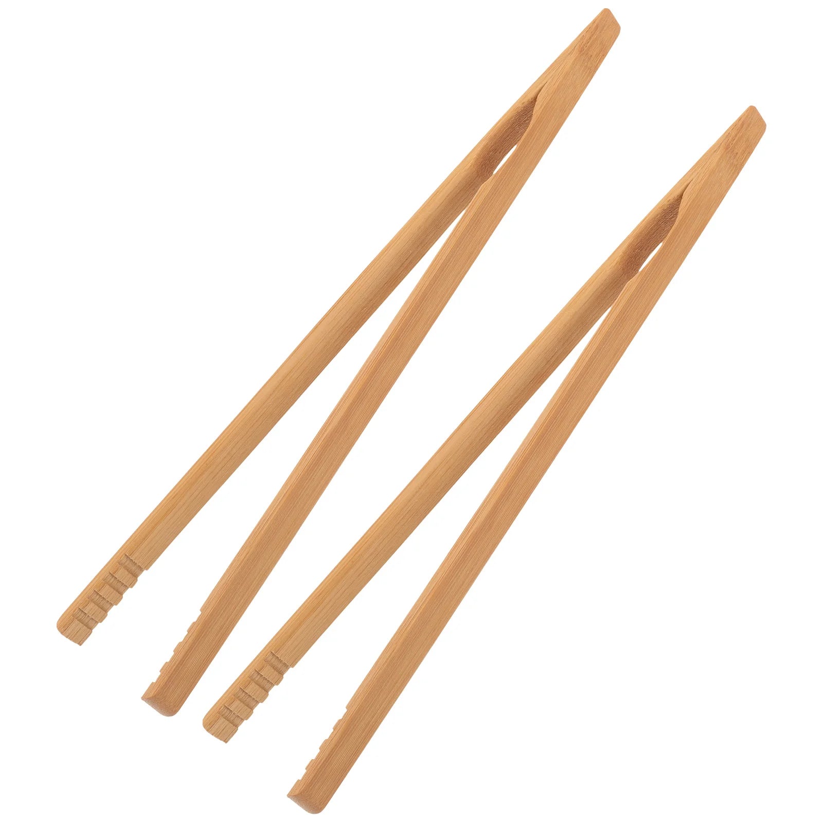 2 Pcs 26CM Bamboo Tongs High Temperature Resistant Kitchen Cooking Tools Food Serving Party BBQ Ice Bread Cheese Clip