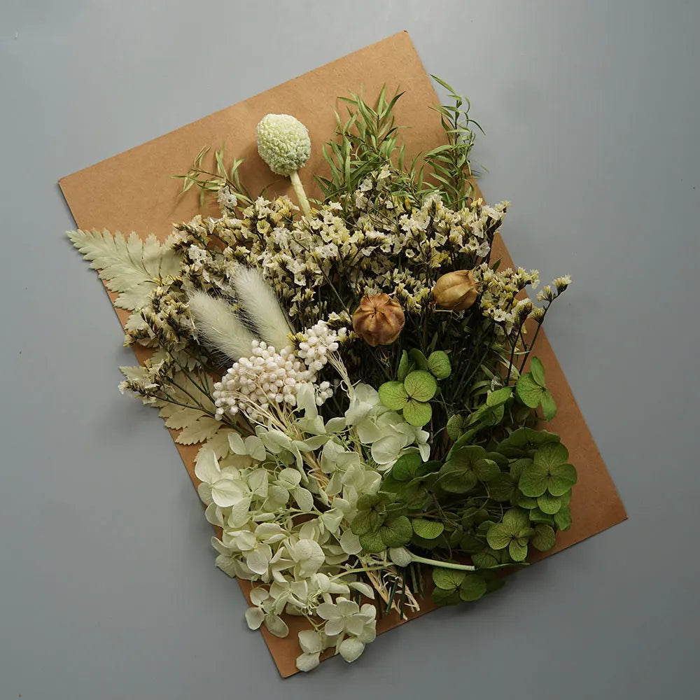 1 Pack Artificial Plants Dried Real Flowers Preserved Materials Epoxy Resin Candles DIY Floral Materials Hydrangea Set Flowers