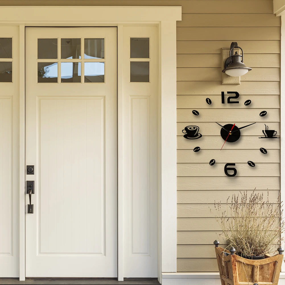 1Set Very Fashion And Modern Art Diy Wall Clock 3d Self Adhesive Sticker Design Home Office Room Decor No Battery