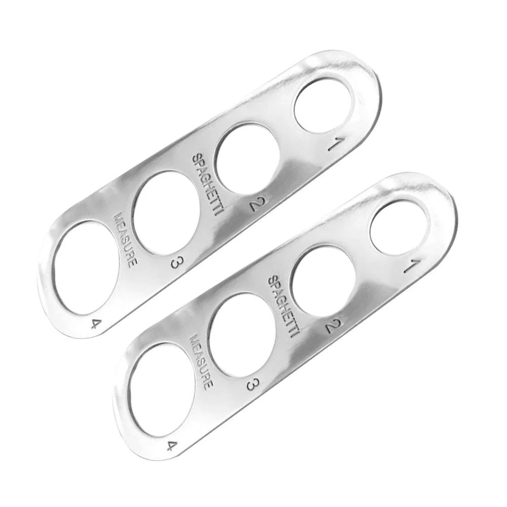 2pcs Spaghetti Measurer Stainless Steel 4 Hole Noodle Measuring Tool Kitchen Gadget For Pasta Portion Control Noodle Ruler