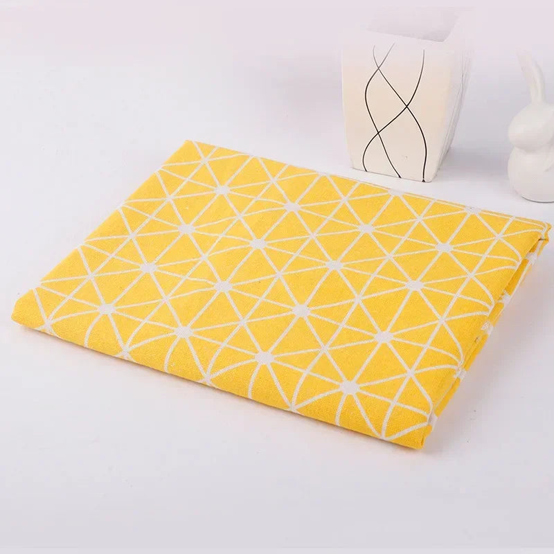 Printed Linen Cotton Fabric Cloth For Curtain Christmas Home Tablecloth Table Runner Pillow Cushion Handwork Sewing Placemat Bag