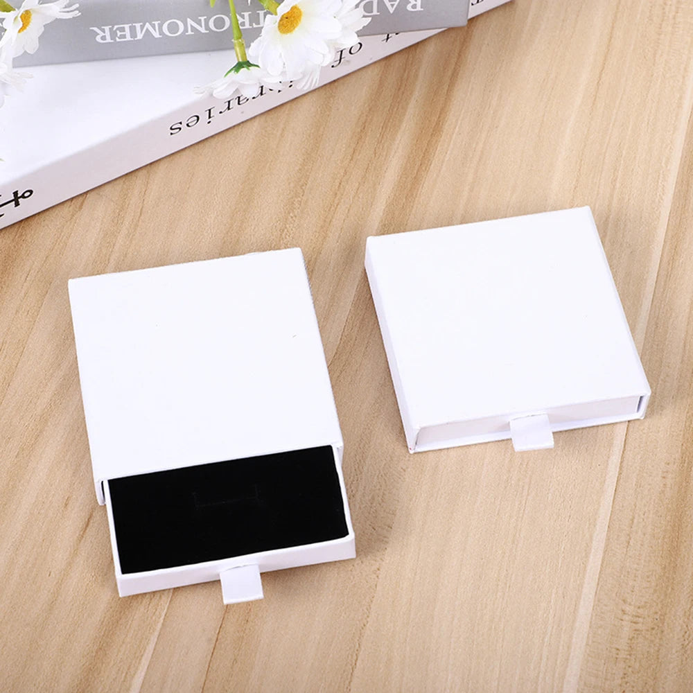 Drawer Jewelry Box For Ring Earring Necklace Bracelet Organizers Storage Cardboard Gift Boxes With Sponge Inside Packaging Boxes
