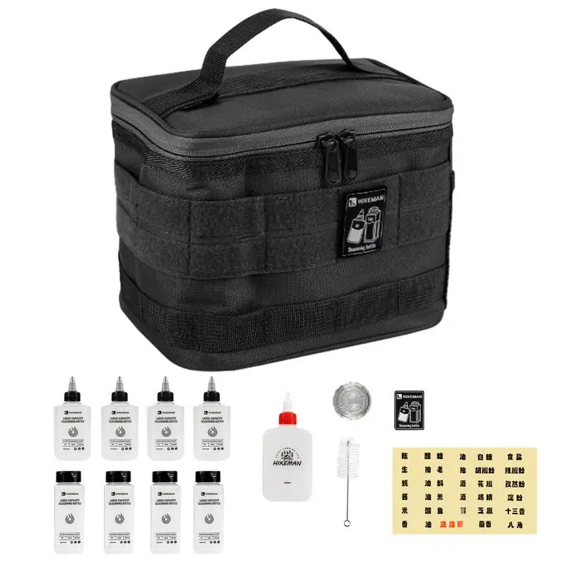 14 Pcs Camping Seasoning Storage Bag Set Outdoor 200ml Seasoning Bottle Kit Spice Organizer Containers Camping Picnic Supplies