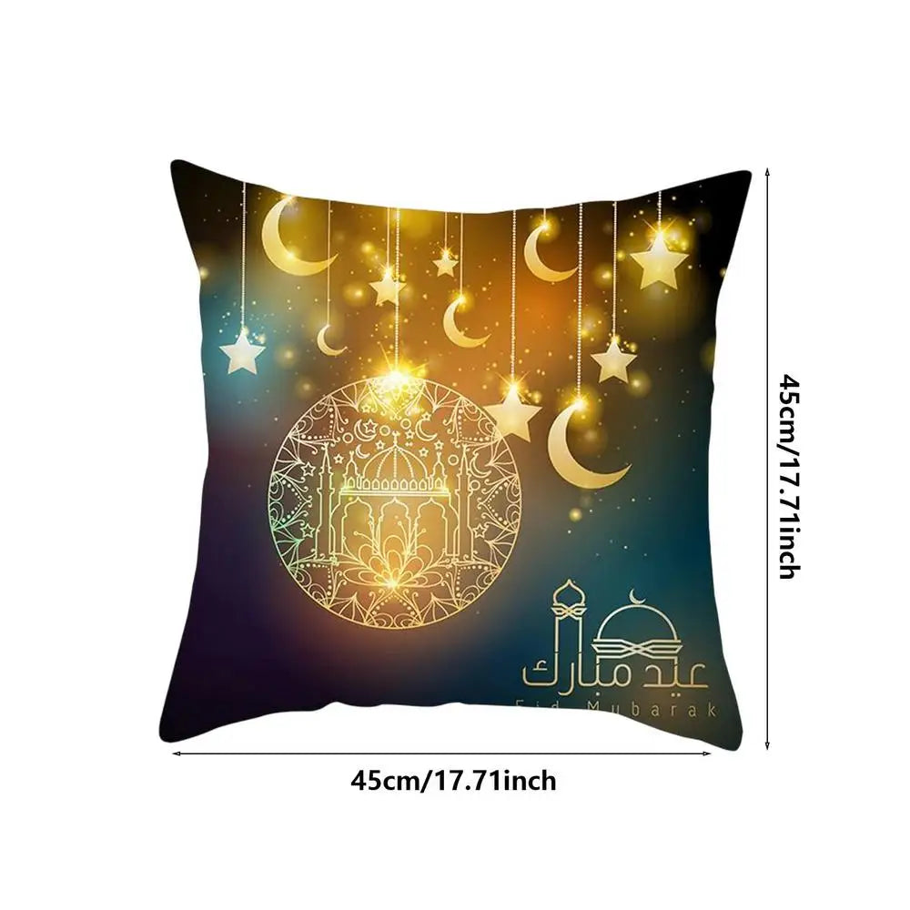 2023 Eid Pillowcase Decor For Home Sofa Cushion Cover Islamic Ramazan Kareem Decoration Mosque Mahometan Pillow Cover Gifts