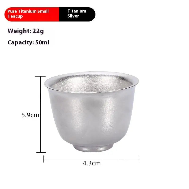 Pure Titanium Small Tea Cup Coffee For Outdoor Portable Camping Coffee And Tea Tableware Brewing Hiking Tea Cup Teapot