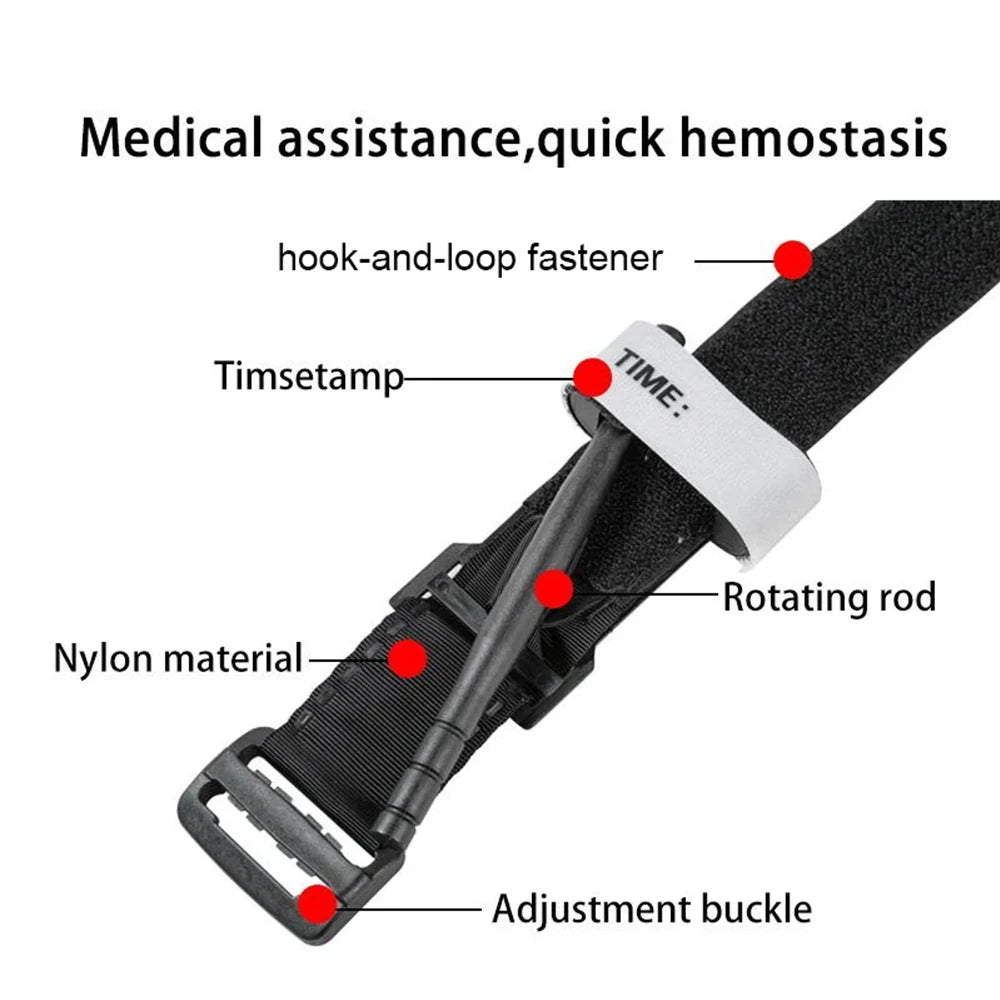 Outdoor Emergency Tourniquet Tactical Emergency Strap Single Handed Medical First Aid Equipment for Hiking Camping Travel Sports